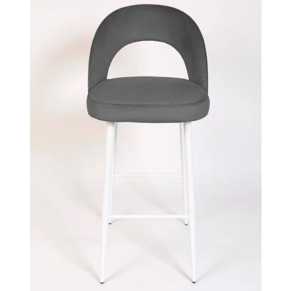 Стул Пиннате, барный, серый, белый, велюр - фото 2