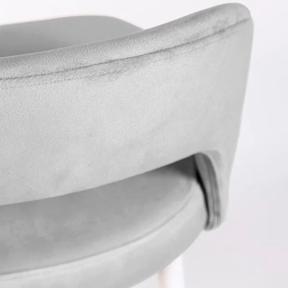 Стул Пиннате, барный, светло-серый, белый, велюр - фото 9