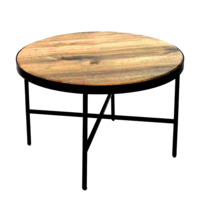 Настоящее фото товара Кофейный столик круглый Финика M Дуб бомонт лофт   , произведённого компанией ChiedoCover