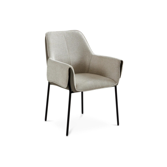 Стул Минотти, бежевый шенилл, экокожа, металл - фото 1