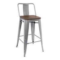 Настоящее фото товара Дизайнерский стул Tolix Wood полубарный со спинкой, произведённого компанией ChiedoCover