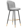 Стул барный Matte, серый, черный, золотой