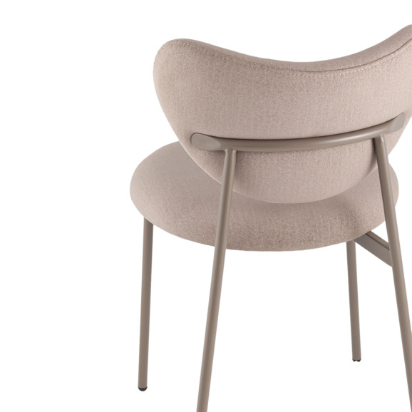 Стул Рина, велюр бежевый, каркас бежево-серый - фото 4