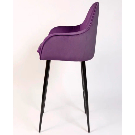 Кресло Сета, барные ножки, фиолетовый, черный, велюр - фото 4