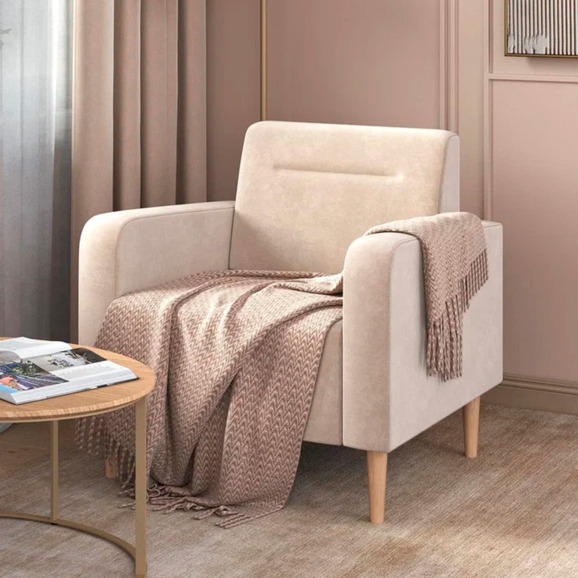 Кресло Папилла, велюр, бежевый - фото 5