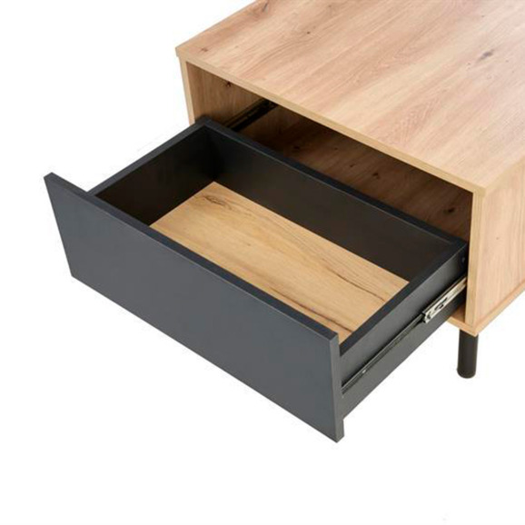 Стол журнальный HALMAR SONIA, дуб артизан, черный - фото 2