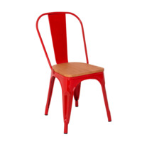 Настоящее фото товара Стул Tolix Wood, красный, произведённого компанией ChiedoCover