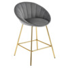 Стул барный Sever, серый, золото