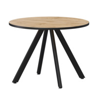 Настоящее фото товара Стол нераздвижной Лаки мини 900мм, дуб вотан, черный муар, произведённого компанией ChiedoCover