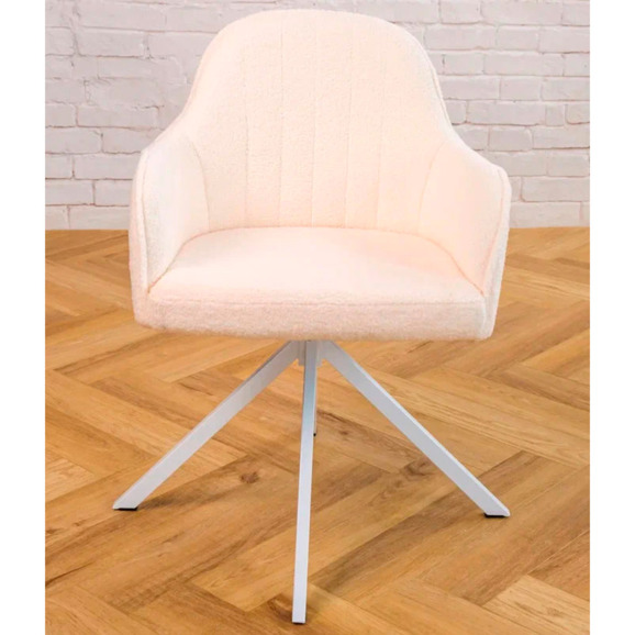 Кресло Сета, пирамида, молочный, белый, букле - фото 2