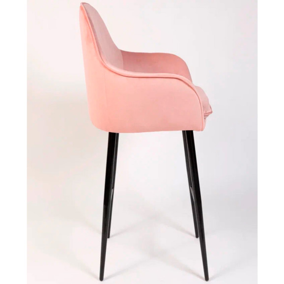 Кресло Сета, барные ножки, розовый, черный, велюр - фото 7