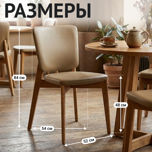 стул Сафир, бежевая экокожа - фото 5