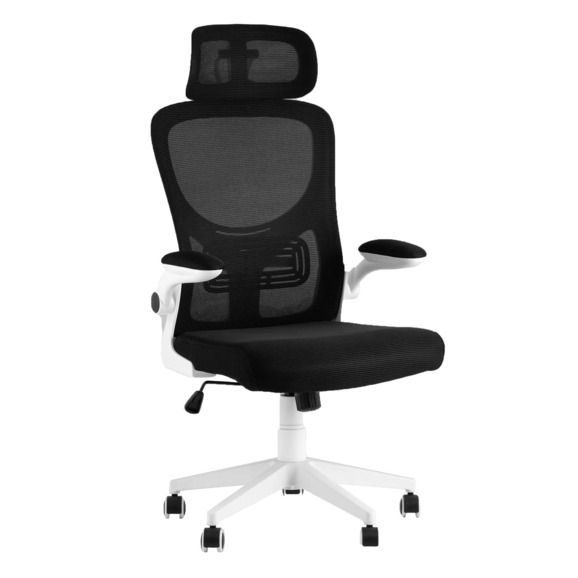 Кресло офисное TopChairs Airone, белый, с черной сеткой - фото 1