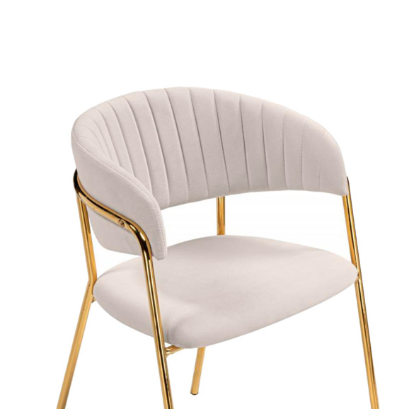 Стул на металлокаркасе Kamelia бежевый / золотой Стул на металлокаркасе Kamelia бежевый / золотой - фото 5