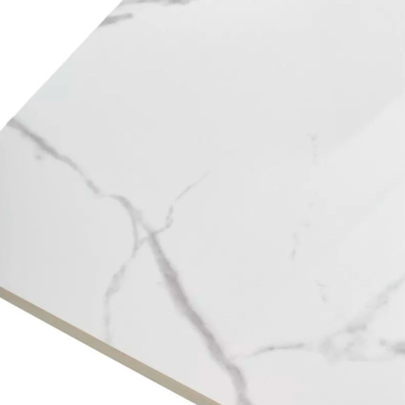 Стол Estebio 160, gloss statuario white solid ceramic, серый металлик - фото 4