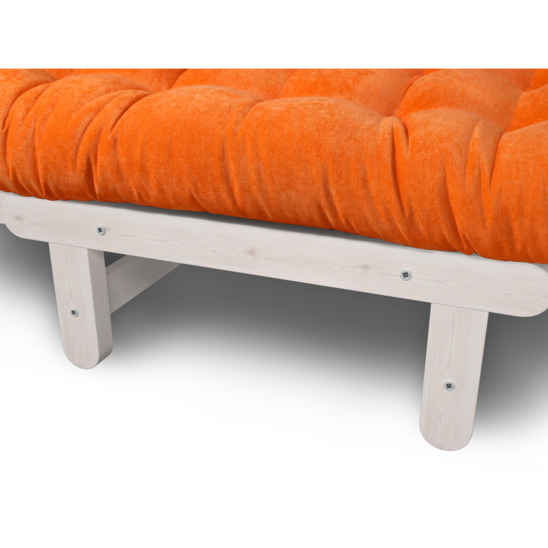 Кресло Сламбер, Velvet оранжевый/ беленый дуб - фото 7