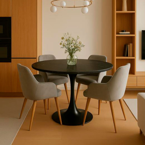 Тулип 90х73 мрамор черный / черный Тулип 90х73 мрамор черный / черный - фото 6