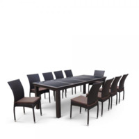 Настоящее фото товара Комплект мебели Аврора, 10 посадочных мест, коричневый, произведённого компанией ChiedoCover