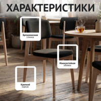 Фотография товара Стул Топас , велюр чёрный Велутто 34, органика белая от компании ChiedoCover.