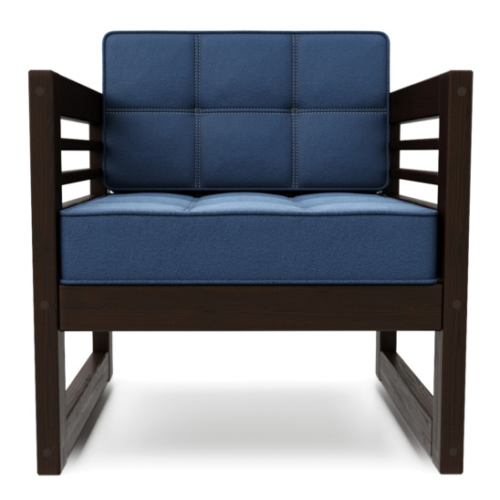 Кресло Вега венге, синее - фото 2