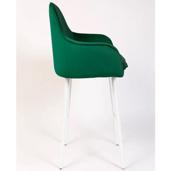 Кресло Сета, барные ножки, зеленый, белый, велюр - фото 7