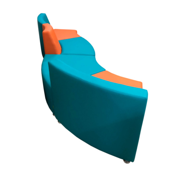 Диван Дога четырехместный к.2, оранжево-бирюзовый - фото 2