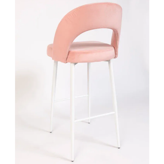 Стул Пиннате, барный, розовый, белый, велюр - фото 4
