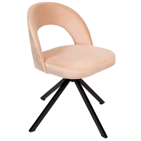 Стул Пиннате, пирамида, поворотный, бежевый, черный, велюр - фото 1