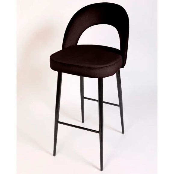 Стул Пиннате, барный, коричневый, черный, велюр - фото 4