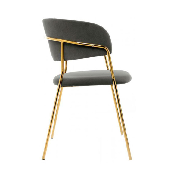 Стул на металлокаркасе Kamelia темно-серый / золотой Стул на металлокаркасе Kamelia темно-серый / золотой - фото 3