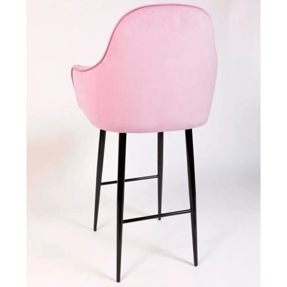 Кресло Сета, барные ножки, сиреневый, черный, велюр - фото 5