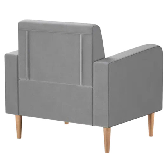 Кресло Папилла, велюр, светло-серый - фото 3