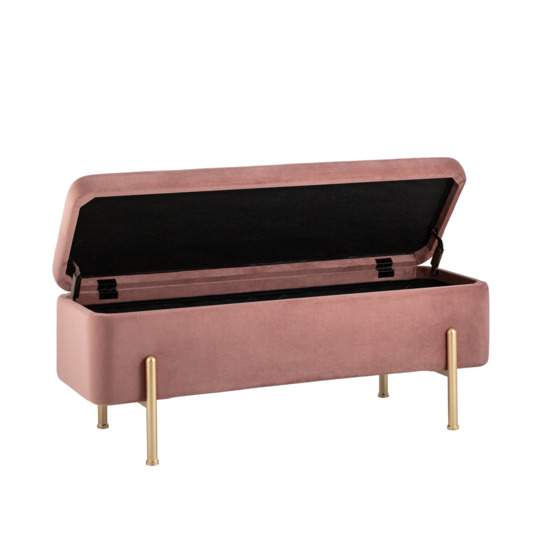 Банкетка Болейн с ящиком велюр розовый - фото 2