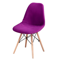 Настоящее фото товара Чехол Е01 на стул Eames, уплотненный, велюр фиолетовый, произведённого компанией ChiedoCover