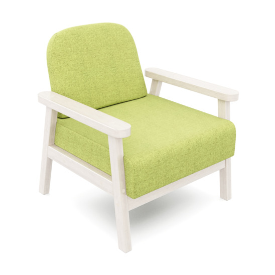 Кресло Лора беленый дуб, зеленое - фото 1