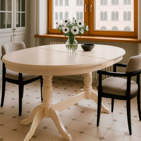 Деревянный стол Эритрин овальный бежевый - фото 11