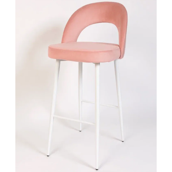 Стул Пиннате, барный, розовый, белый, велюр - фото 3
