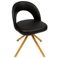 Настоящее фото товара Стул Пиннате, пирамида, черный, золотой, кожа, произведённого компанией ChiedoCover