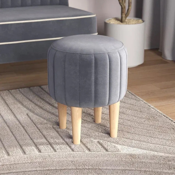 Пуф Ноотропик, круглый, серый - фото 2