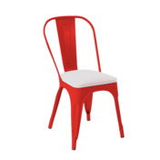 Фотография товара Стул Tolix Soft, красный, экокожа белая от компании ChiedoCover.