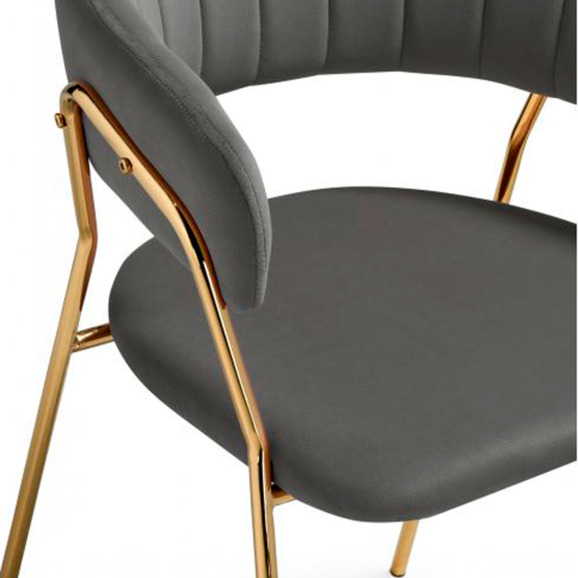 Стул на металлокаркасе Kamelia 1 dark gray / gold Стул на металлокаркасе Kamelia 1 dark gray / gold - фото 7