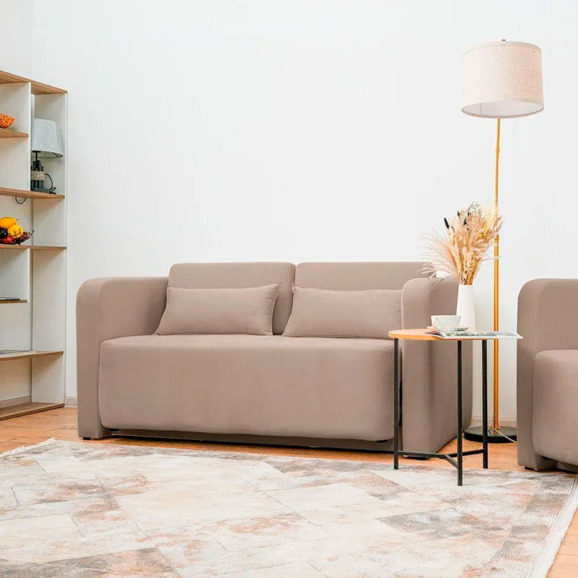 Диван Марлон 131x95x80 см, бежевый велюр - фото 5