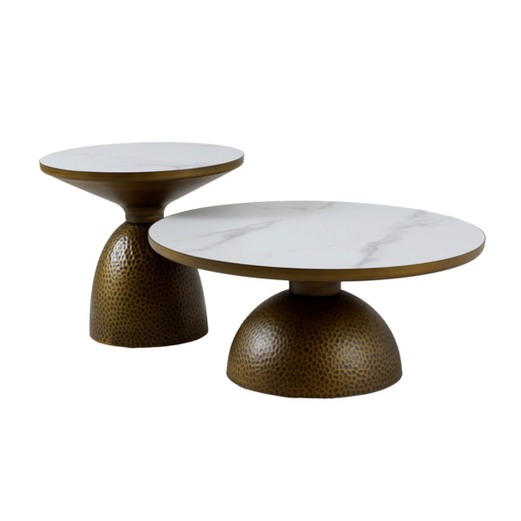 Столик журнальный Macos mid, золотой, белый - фото 3