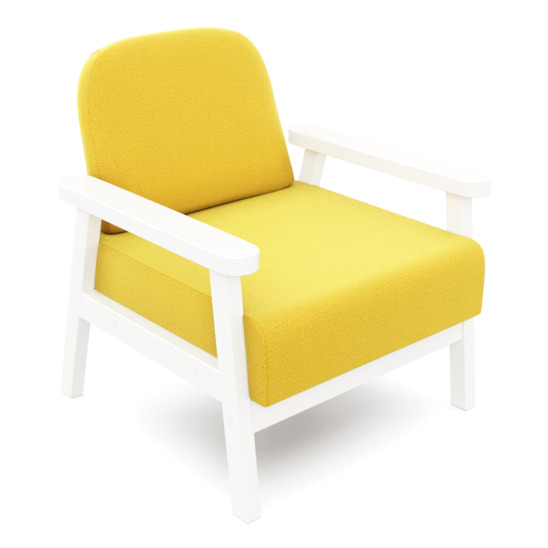 Кресло Лора эмаль, желтое - фото 1