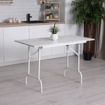 Фотография товара Стол Лидер 1, 1200х600, каркас белый, под мрамор, кромка ПВХ от компании ChiedoCover.