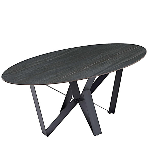 Стол обеденный AustriIia Sand Black, 180*90*75, керамика, металл, черный - фото 4