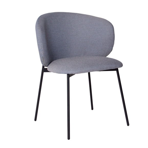 Стул Drezden, канвас Sun seed slate, ножки металл, Ral 9005 Стул Drezden, канвас Sun seed slate, ножки металл, Ral 9005 - фото 1