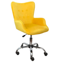 Настоящее фото товара Кресло поворотное Bella, желтый, велюр, произведённого компанией ChiedoCover