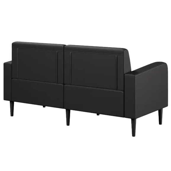 Диван Папилла, экокожа, 162 см, черный - фото 3
