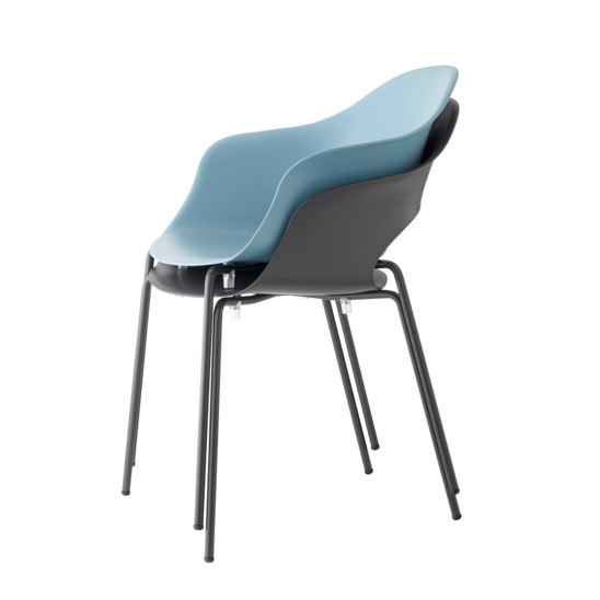 Кресло пластиковое Сано, голубой, черный - фото 3